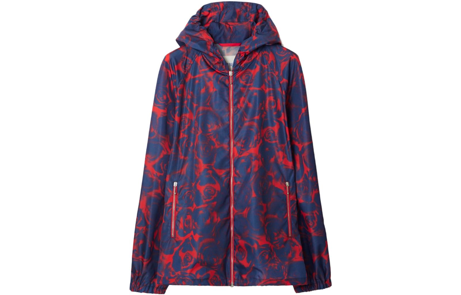 Order Jaket Kasual Lelaki Burberry FW23 Cetakan Bunga Zip-Up Multicolor. 80771841