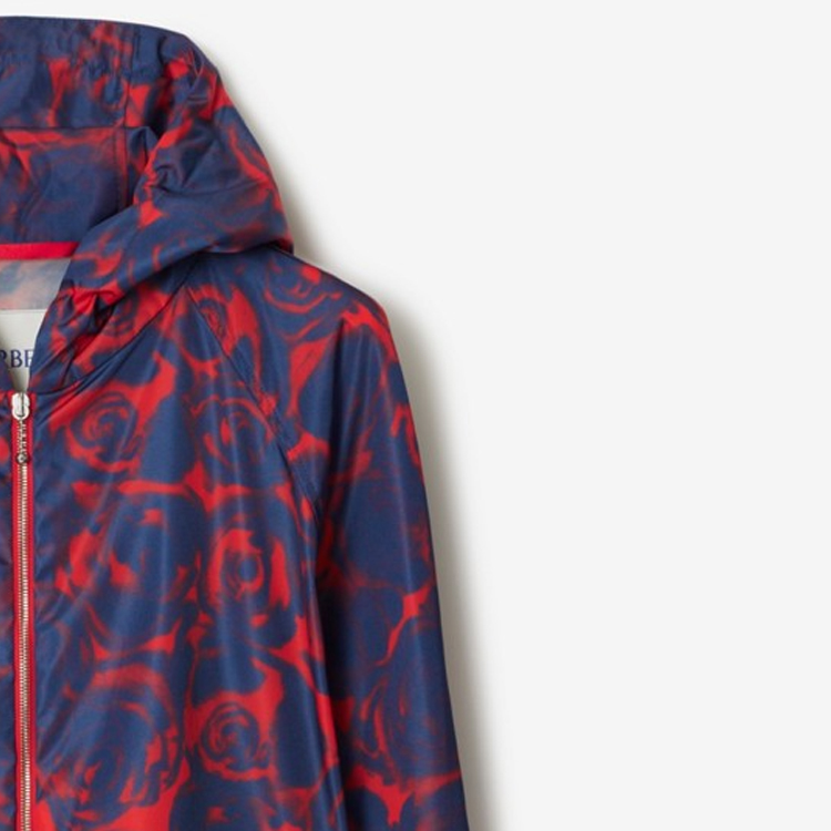 Sizing Jaket Kasual Lelaki Burberry FW23 Cetakan Bunga Zip-Up Multicolor. 80771841