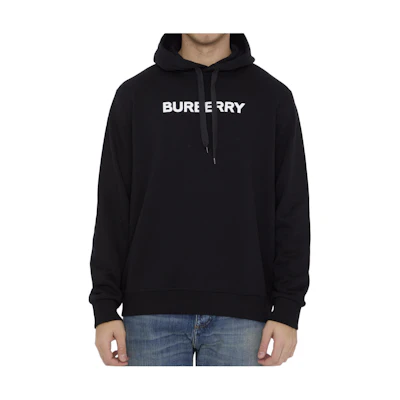Burberry FW23 Logo Print Hoodie Black Sweatshirt. 80833921