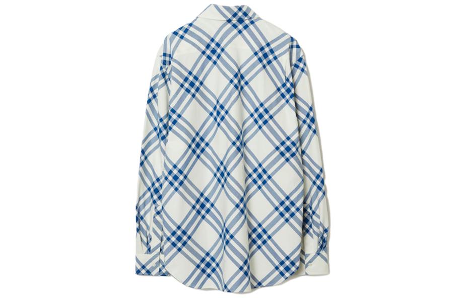Burberry FW23 Multicolor Check Single-Breasted Long-Sleeve Shirt Salt Crystal Men 80791661 圖 3