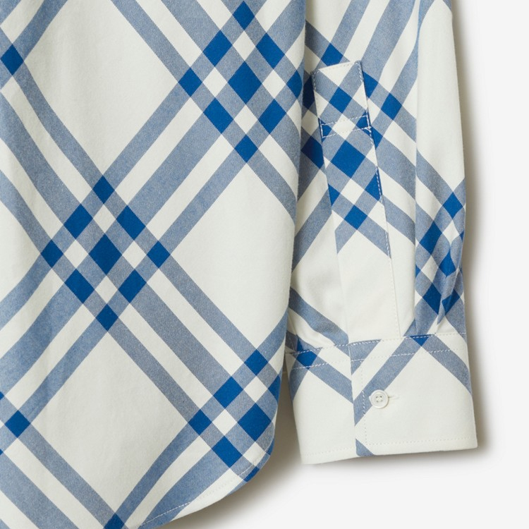 Burberry FW23 Multicolor Check Single-Breasted Long-Sleeve Shirt Salt Crystal Men 80791661 圖 4