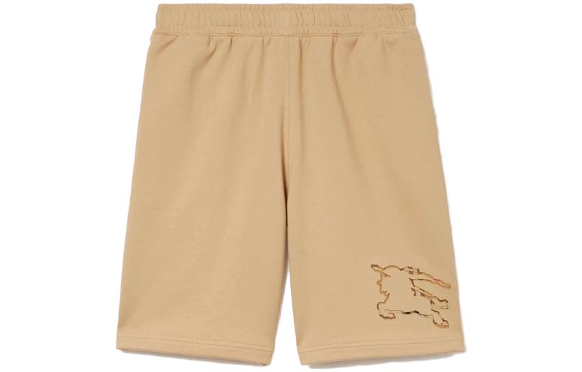 Burberry FW23 Patterned Elastic Waist Straight Casual Shorts Khaki . 80727051 圖 2