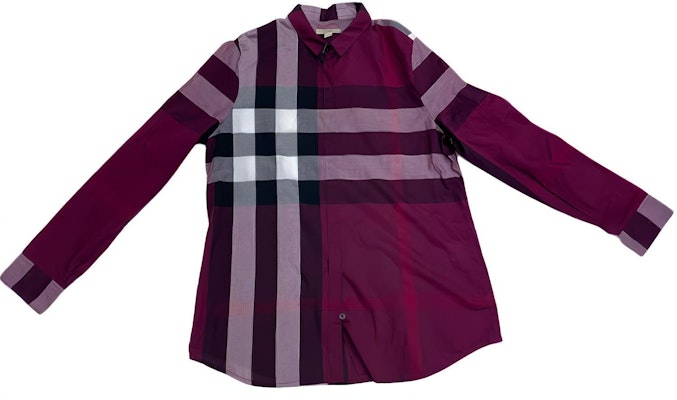 Burberry FW23 Plaid Print Long Sleeve Shirt Purple Red 39991061 Buy Burberry FW23 Plaid Print Long Sleeve Shirt Purple Red 39991061
