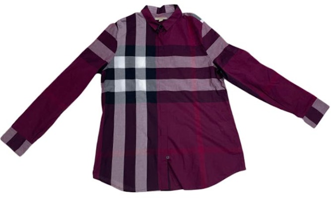 Burberry FW23 Plaid Print Long Sleeve Shirt Purple Red 39991061 Order Burberry FW23 Plaid Print Long Sleeve Shirt Purple Red 39991061