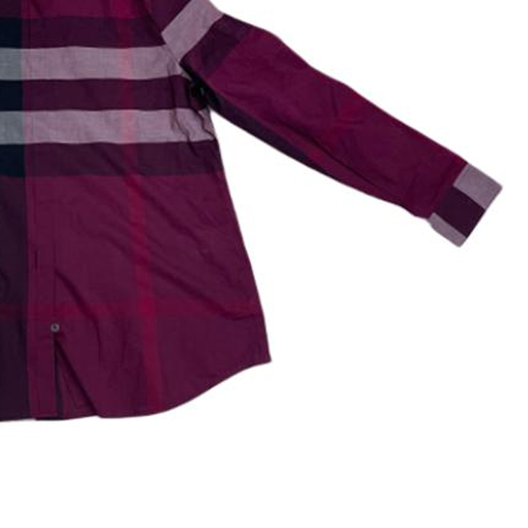 Shop Burberry FW23 Plaid Print Long Sleeve Shirt  Purple Red 39991061