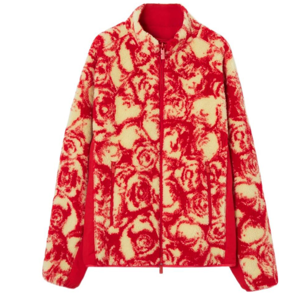 Burberry FW23 Reversible Rose Zip-Up Jacket  Red 80824121