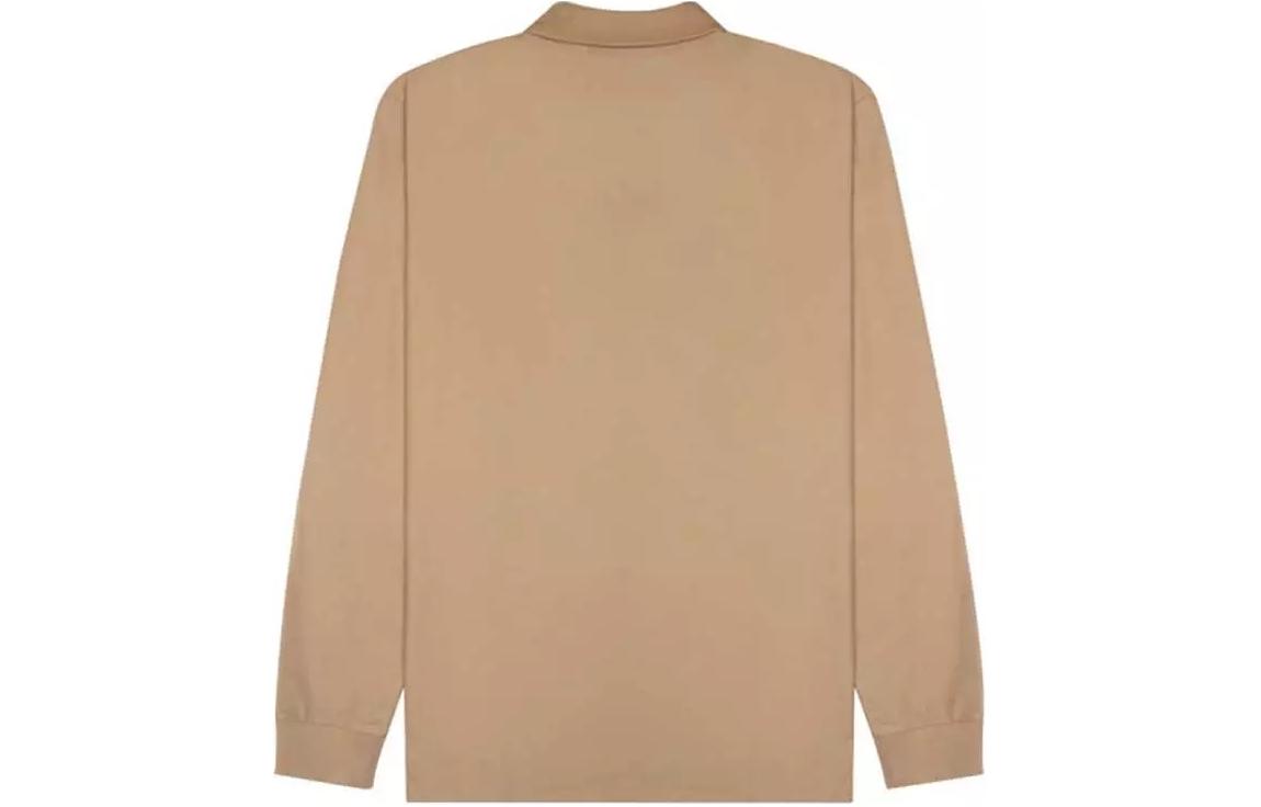 Lookbook Burberry FW23 Baju Polo Lengan Panjang Straight-Cut Butang Beige. 80754861