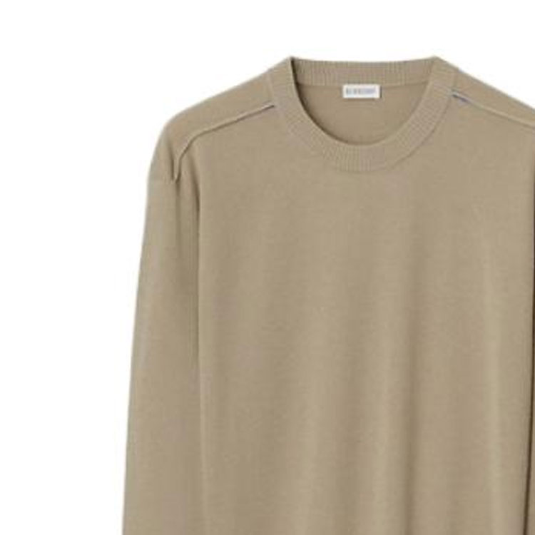 Shop Burberry FW23 Baju Sejuk Rajut Crewneck Warna Solid. 80775601