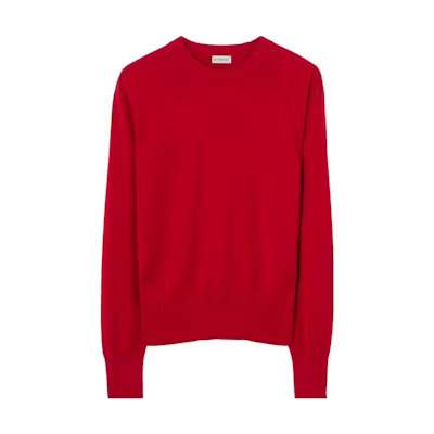 Burberry FW23 Solid Color Crewneck Pullover Sweater Men’s Rose Red. 80827441