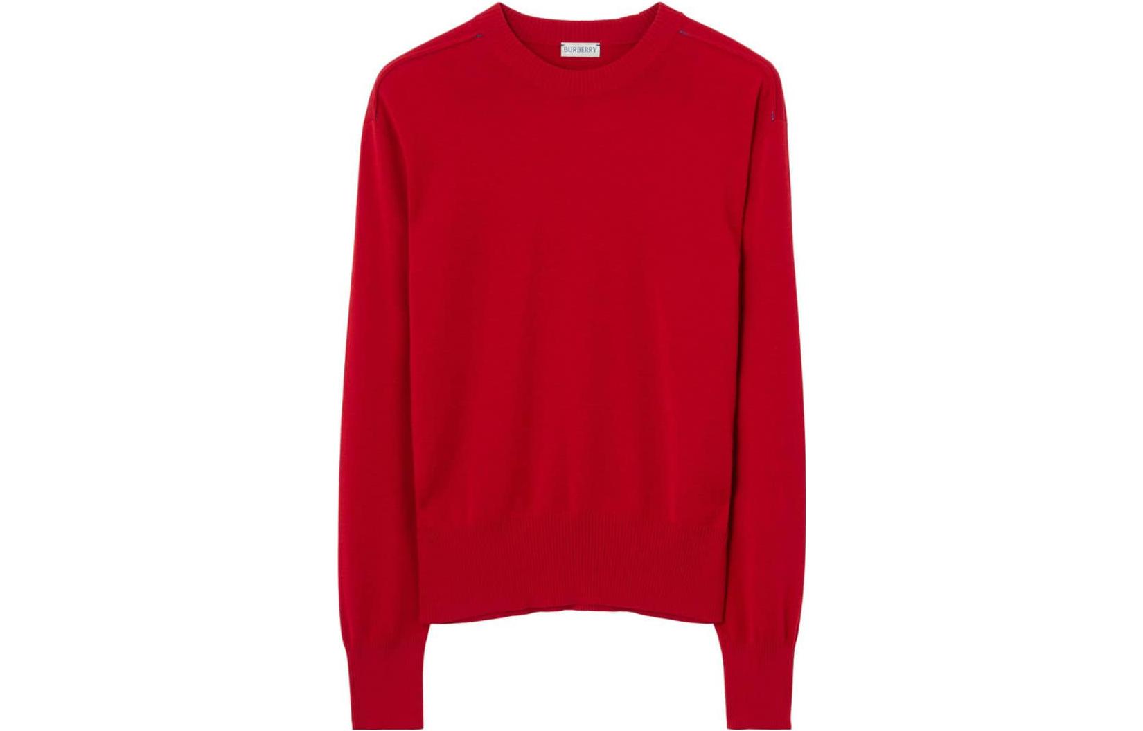 Burberry FW23 Solid Color Crewneck Pullover Sweater Men’s Rose Red. 80827441 圖 2