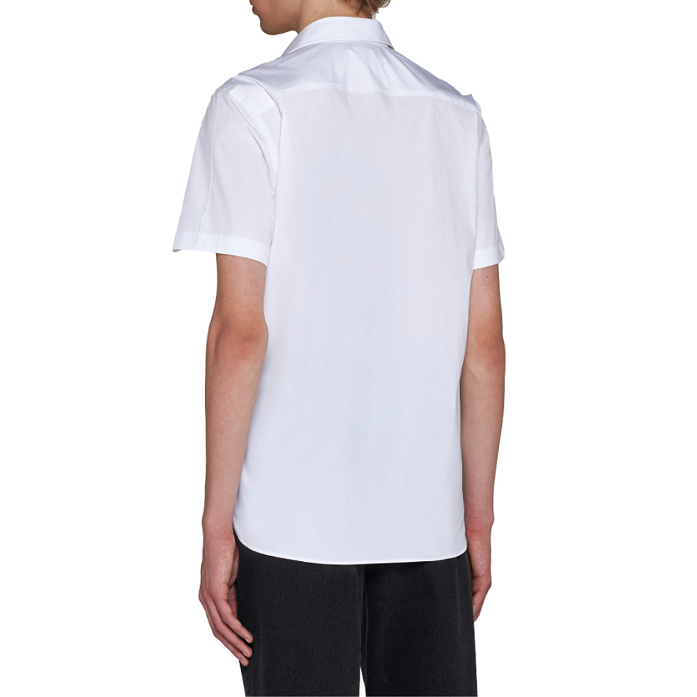 Purchase Burberry FW23 Solid Color Short Sleeve Shirt with Embroidered Logo White Men 80795941