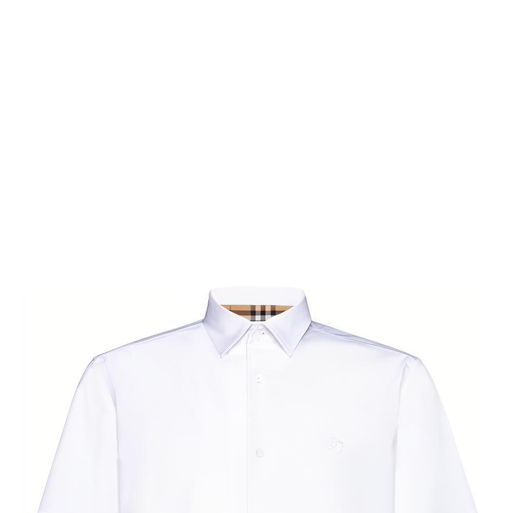 Sizing Burberry FW23 Solid Color Short Sleeve Shirt with Embroidered Logo White Men 80795941