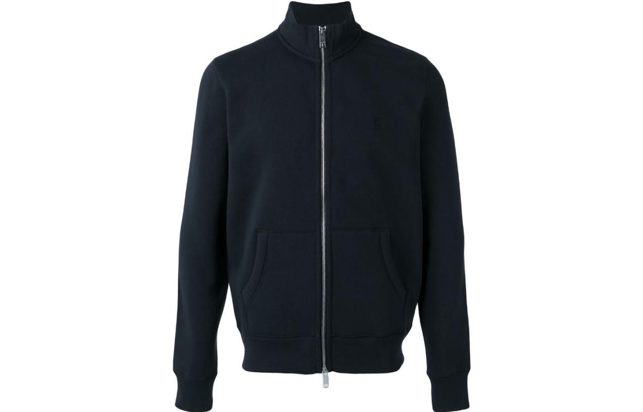 Burberry FW23 Solid Color Zip-Up Casual Jacket Navy Blue 40502471