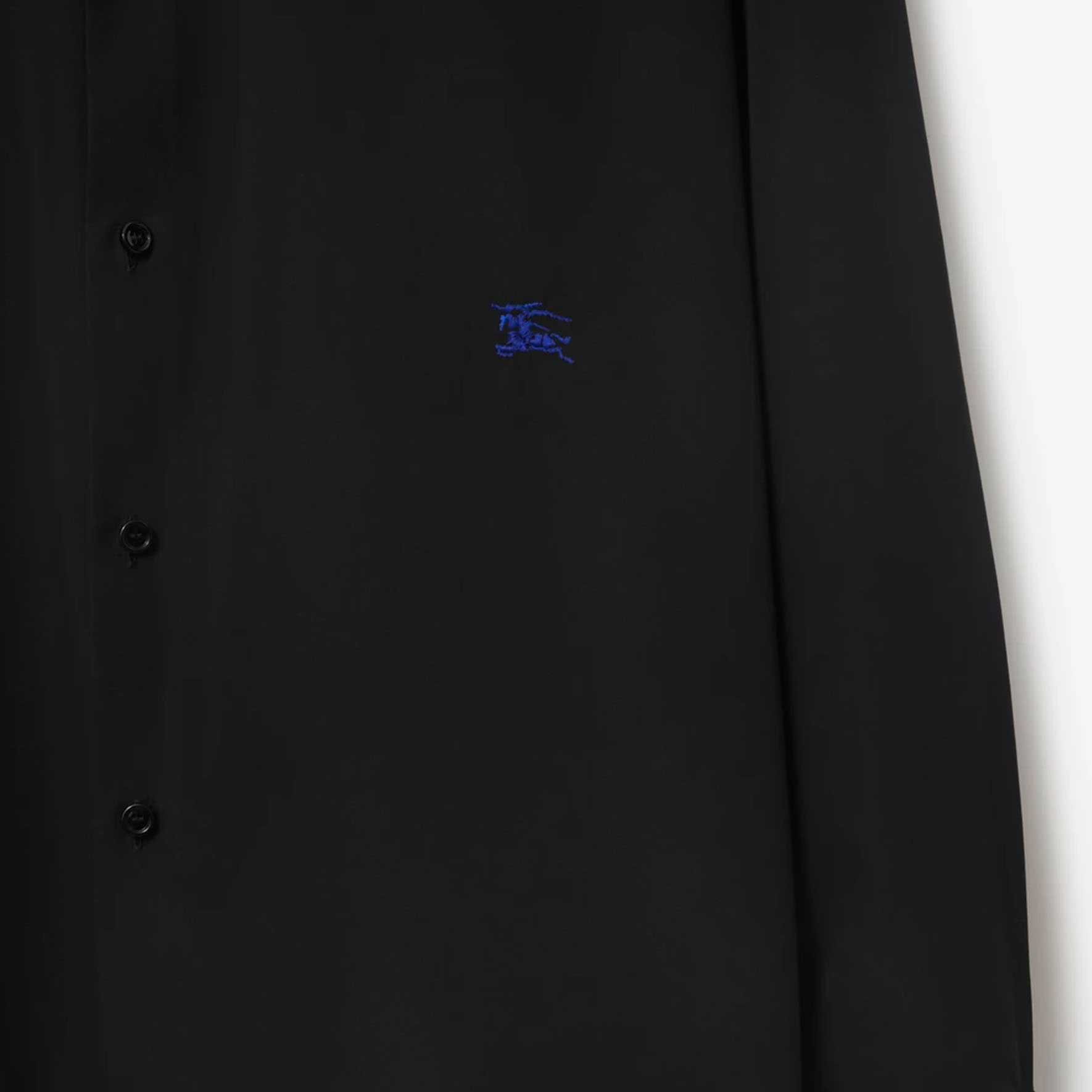 Burberry FW23 Solid Logo Embroidered Long Sleeve Shirt  Black 80830671 圖 7