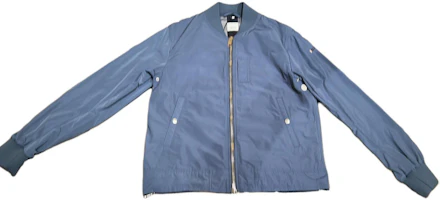 Burberry FW23 Solid Zip Baseball Collar Jacket Blue Gray 80678521 Burberry FW23 Solid Zip Baseball Collar Jacket Blue Gray 80678521