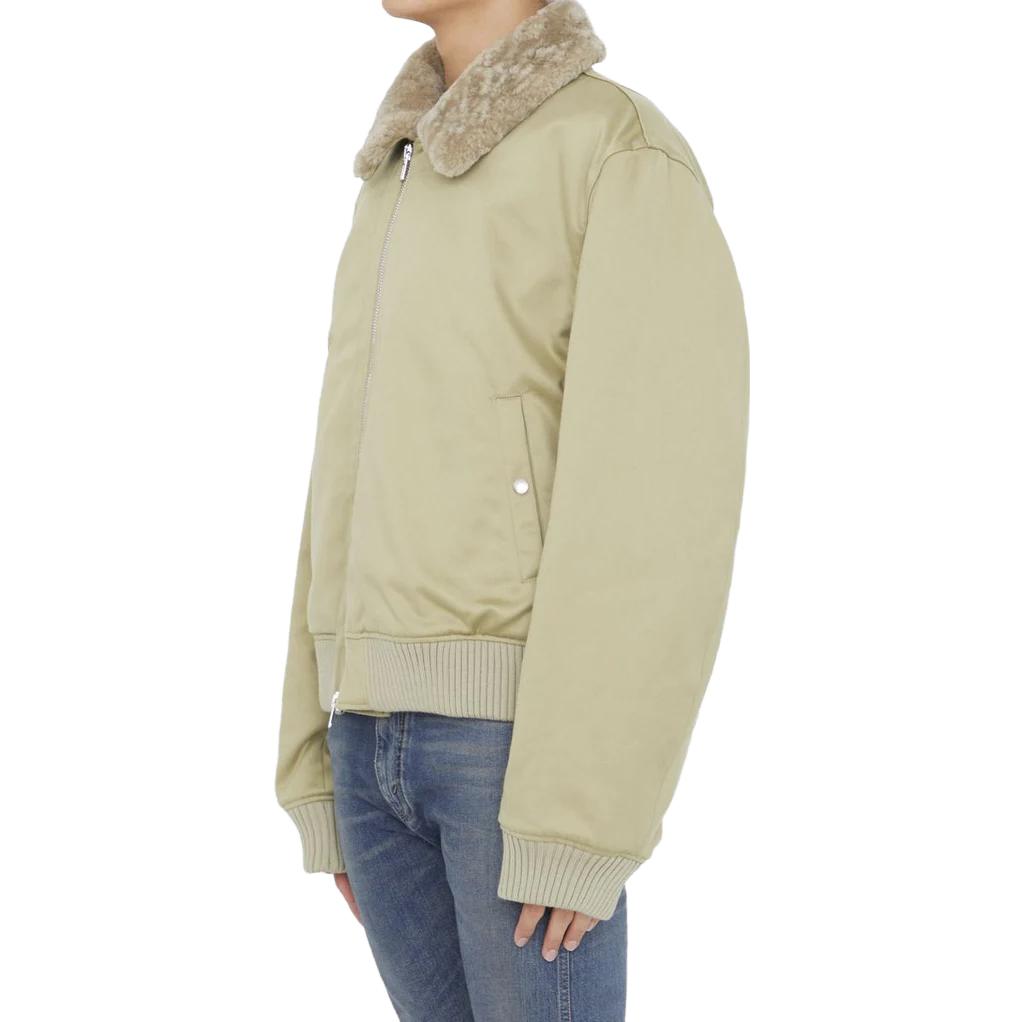 Lookbook 博柏利 2023秋冬男士浅绿色羊毛棉混纺拉链夹克 80771381