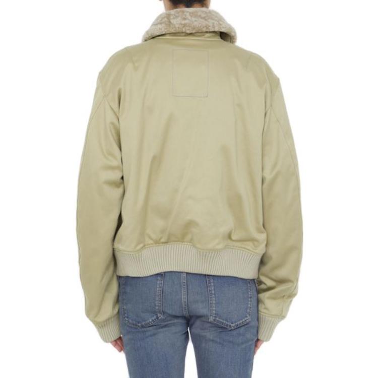 Shop 博柏利 2023秋冬男士浅绿色羊毛棉混纺拉链夹克 80771381