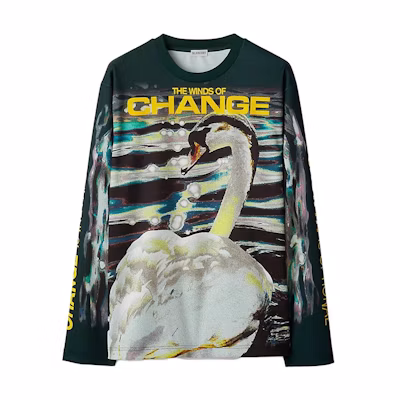 Burberry FW23 Swan Letter Print Sweatshirt Unisex Ivy Green. 80773331
