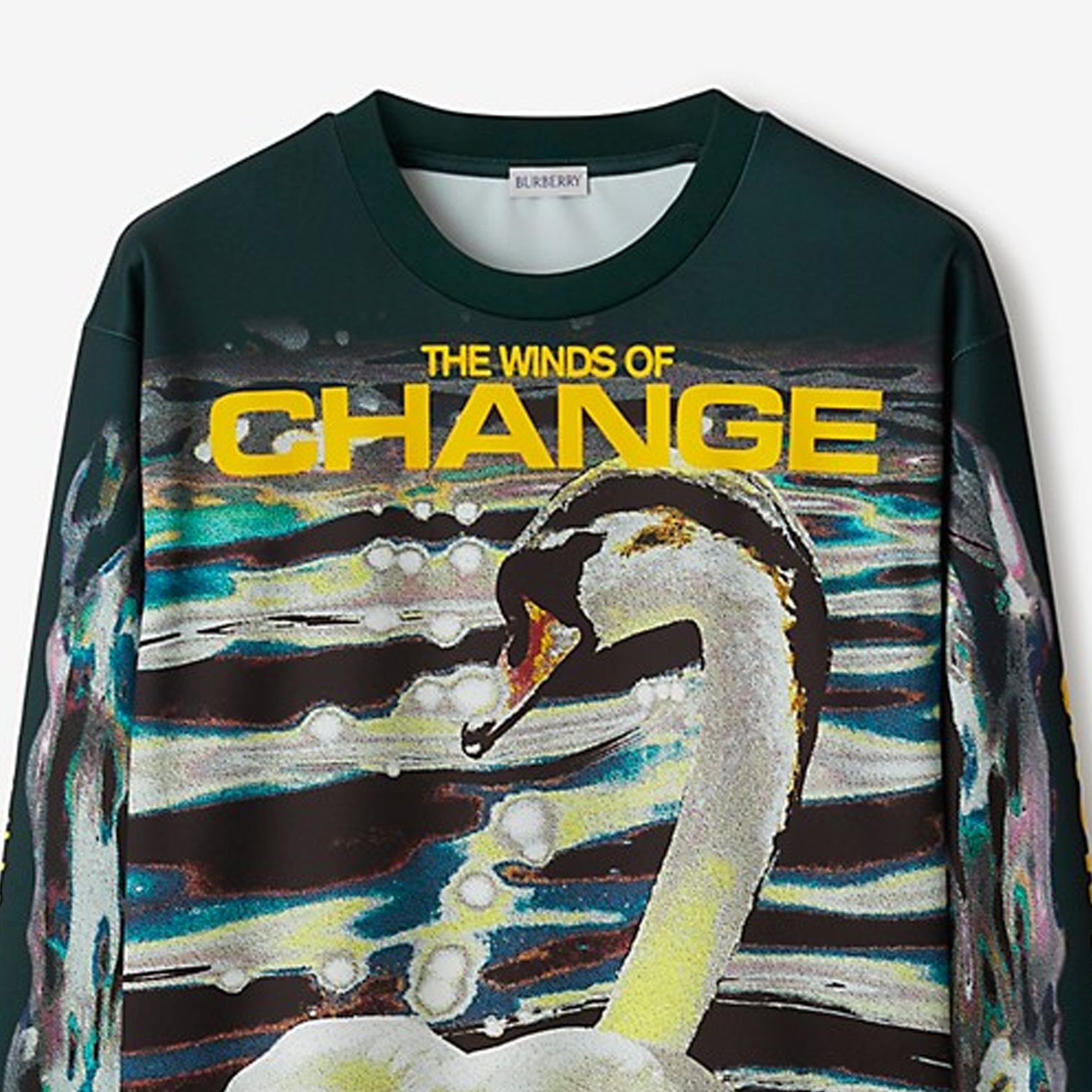 Lookbook バーバリー FW23 スワンレタープリント スウェットシャツ ユニセックス アイビーグリーン. 80773331