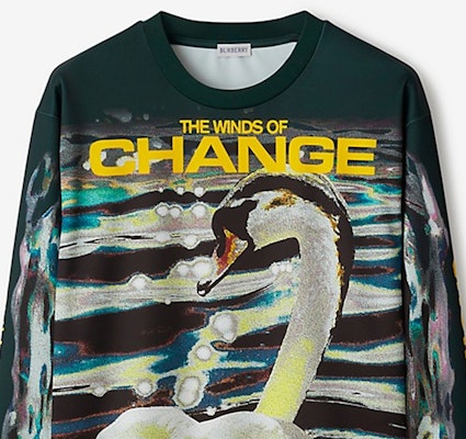 버버리 FW23 스완 레터 프린트 스웻셔츠 유니섹스 아이비 그린. 80773331 Lookbook 버버리 FW23 스완 레터 프린트 스웻셔츠 유니섹스 아이비 그린. 80773331