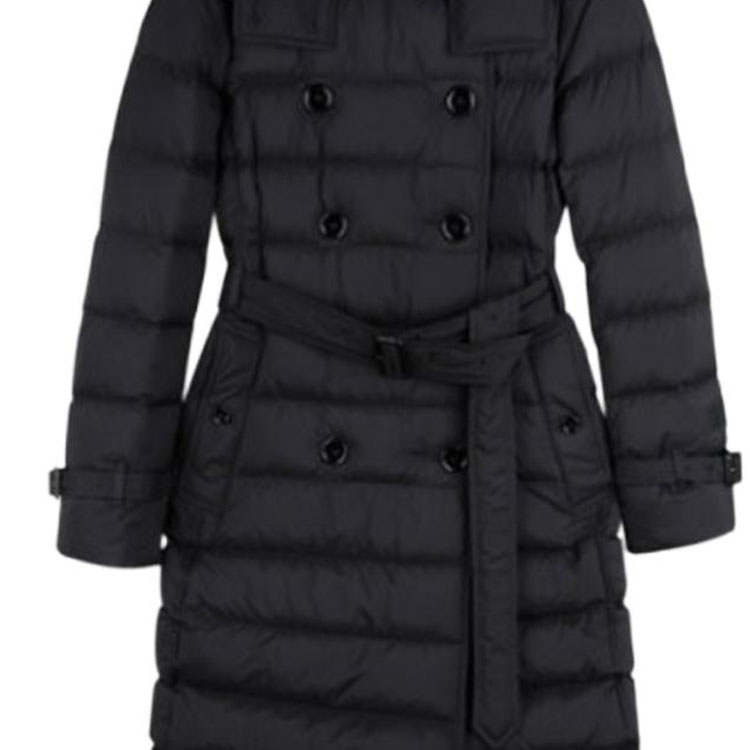 Cheap Burberry FW23 Chaqueta Larga Negra Unisex con Capucha y Doble Botonadura. 80720841