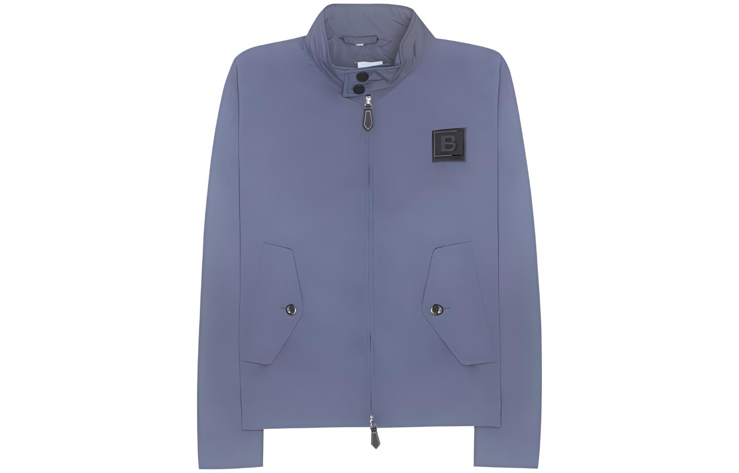 Burberry FW23 Zip-Up Letter Patch Jacket - Navy Blue 80678501