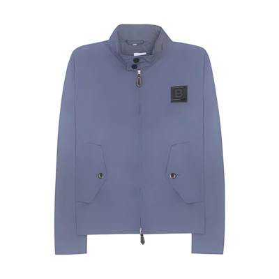 Burberry FW23 Zip-Up Letter Patch Jacket - Navy Blue 80678501