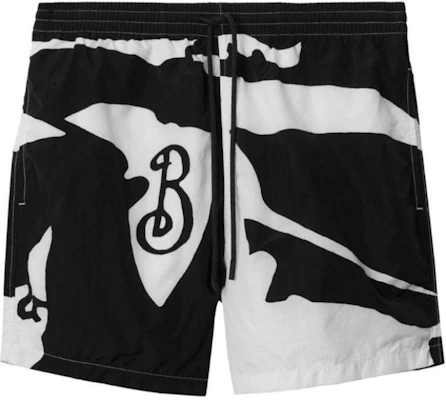 Burberry FW24 黑色中腰直筒海灘短褲附字母裝飾。 80960341 Order Burberry FW24 黑色中腰直筒海灘短褲附字母裝飾。 80960341