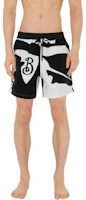 Lookbook Burberry FW24 Black Mid-Rise Straight Beach Shorts with Letter Accents. 80960341