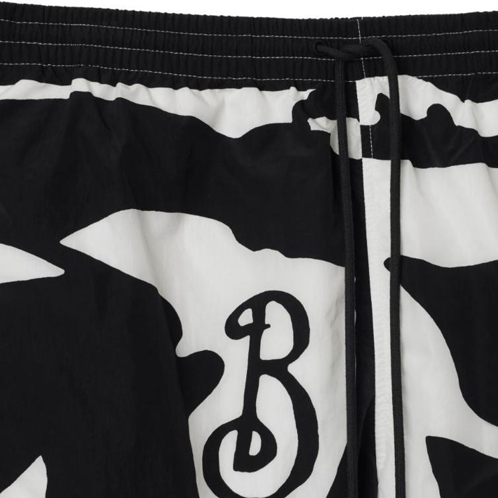 Details for Burberry FW24 Celana Pendek Hitam Mid-Rise dengan Aksen Huruf. 80960341