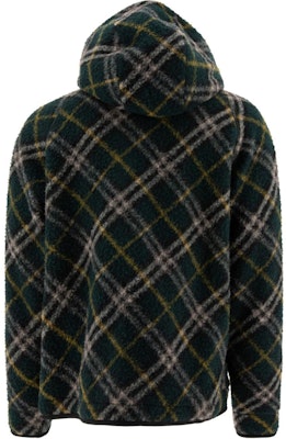 バーバリー FW24 チェック ジップアップ フーディージャケット ダークグリーン. 80914681 Lookbook バーバリー FW24 チェック ジップアップ フーディージャケット ダークグリーン. 80914681