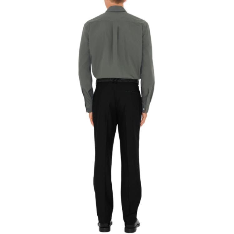 Shop 博柏利 FW24 刺绣标志长袖纽扣衬衫 石色。 80988391