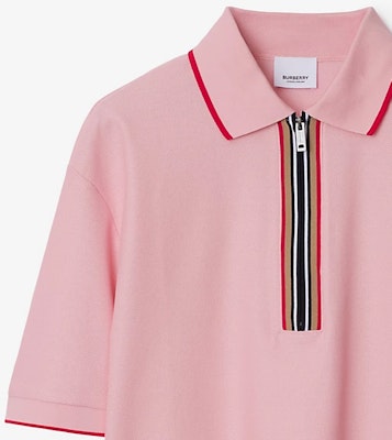Burberry FW24 Polo Oversize Rayas Sólidas en Rosa Suave. 80844271 Lookbook Burberry FW24 Polo Oversize Rayas Sólidas en Rosa Suave. 80844271