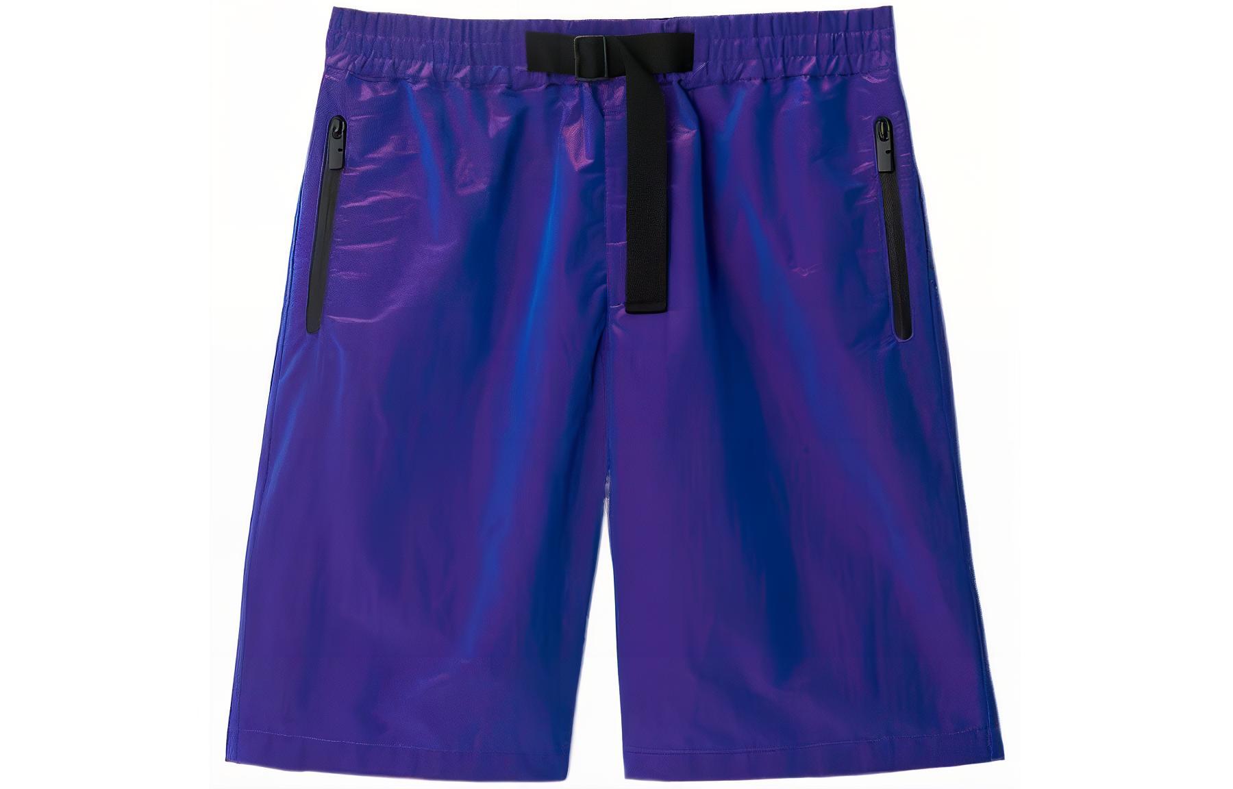 Burberry FW24  Purple Glossy Crinkled Detail Zipper Casual Shorts 80896711 圖 2