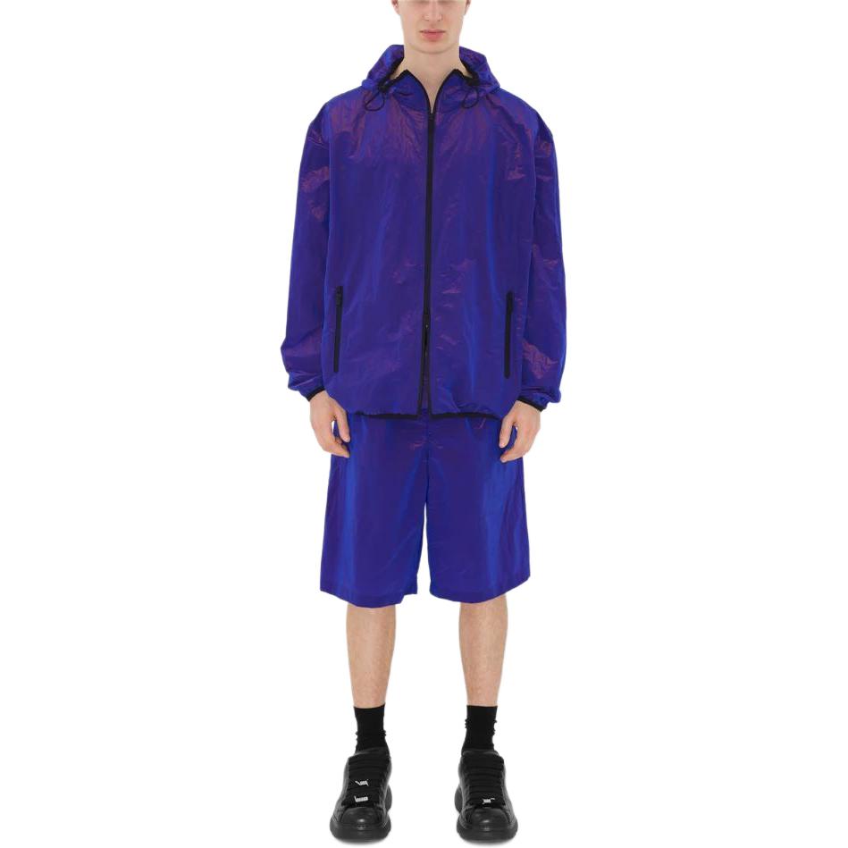 Burberry FW24  Purple Glossy Crinkled Detail Zipper Casual Shorts 80896711 圖 4