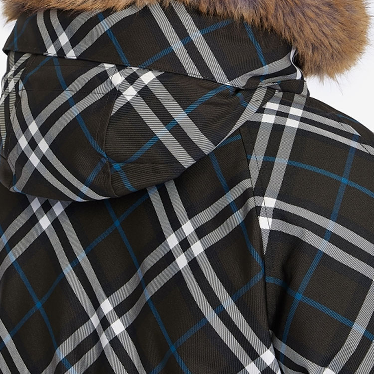 Cheap Burberry FW24 男款全版經典格紋連帽外套 黑色 80915941