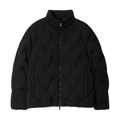 Burberry FW24 Black Logo Embroidered Puffer Jacket for Men. 80941741