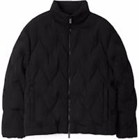 Order Burberry FW24 Jaket Puffer Logo Sulaman Hitam Lelaki. 80941741