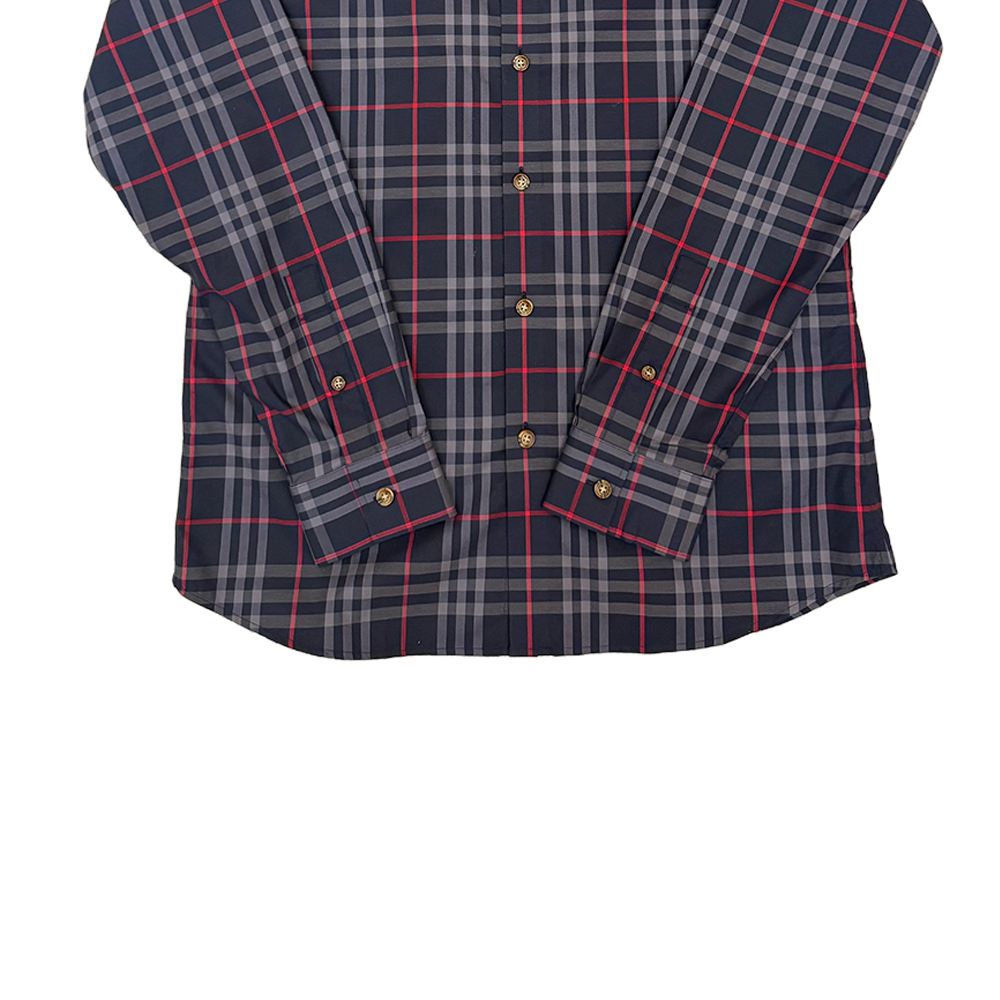 Burberry FW24 Check Long Sleeve Shirt Blue 80928961 圖 5