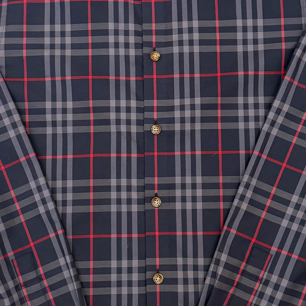 Burberry FW24 Check Long Sleeve Shirt Blue 80928961 圖 6