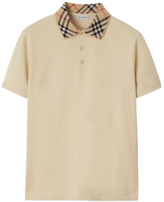 バーバリー FW24 チェックパネル コットン 半袖 ポロシャツ メンズ ナツメグ 81038641 Order バーバリー FW24 チェックパネル コットン 半袖 ポロシャツ メンズ ナツメグ 81038641
