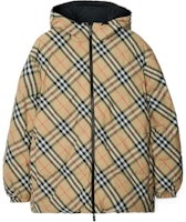 Burberry FW24 Check Print Reversible Zip Long Sleeve Down Jacket Beige 80942371 Burberry FW24 Check Print Reversible Zip Long Sleeve Down Jacket Beige 80942371