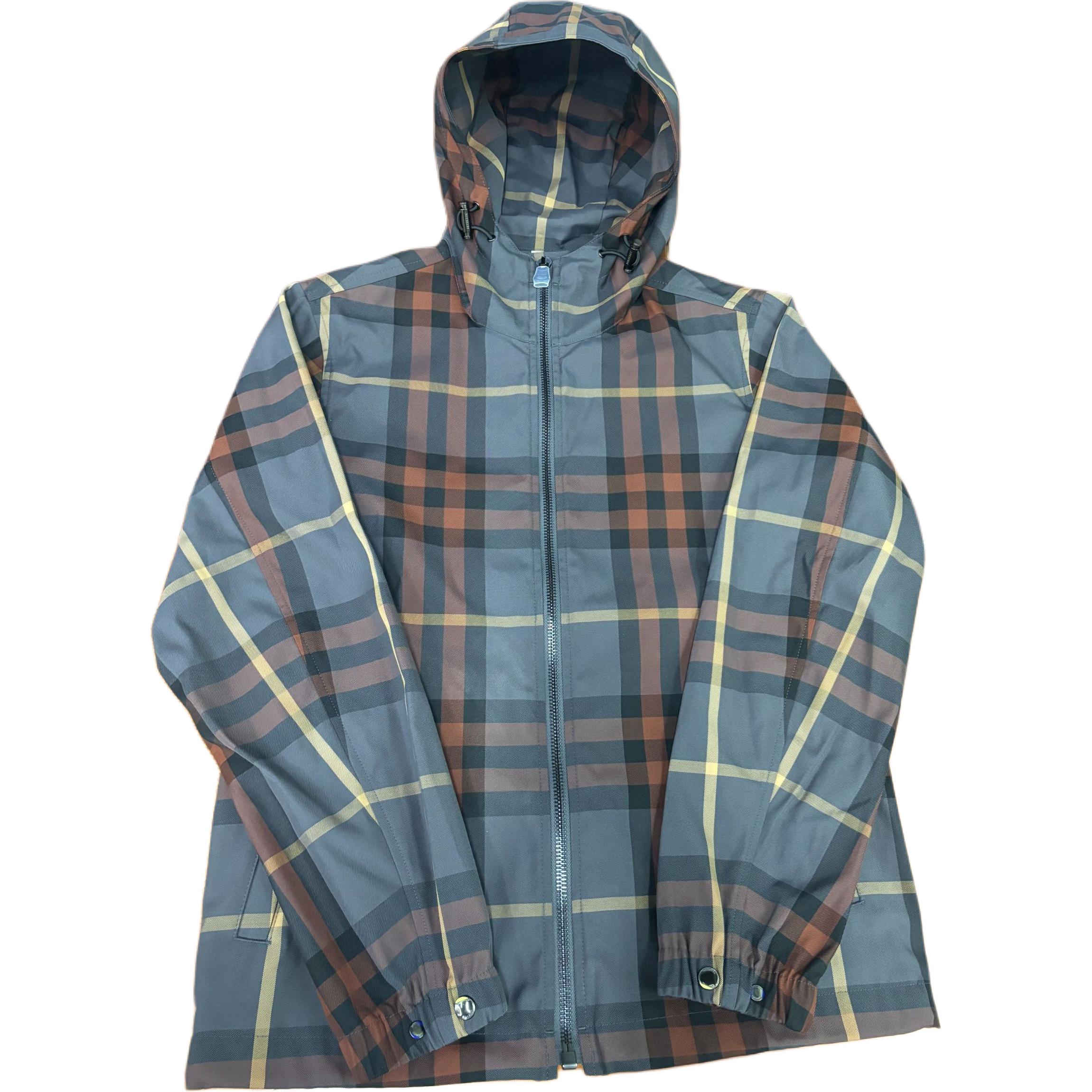 Burberry FW24 Checkered Hooded Zip Jacket Grey - Edition 80965321