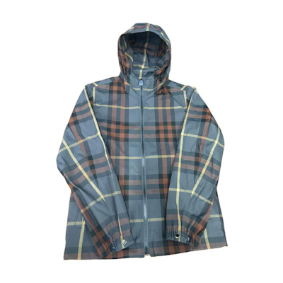 Burberry FW24 Checkered Hooded Zip Jacket Grey - Edition 80965321