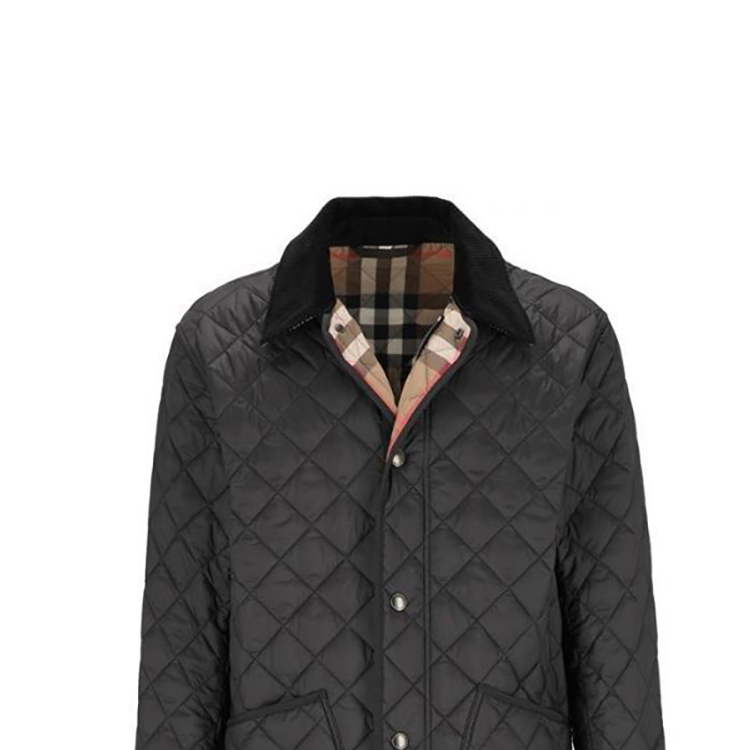 Purchase Burberry FW24 Diamond Quilted Classic Check Cotton Jacket Black 80914621
