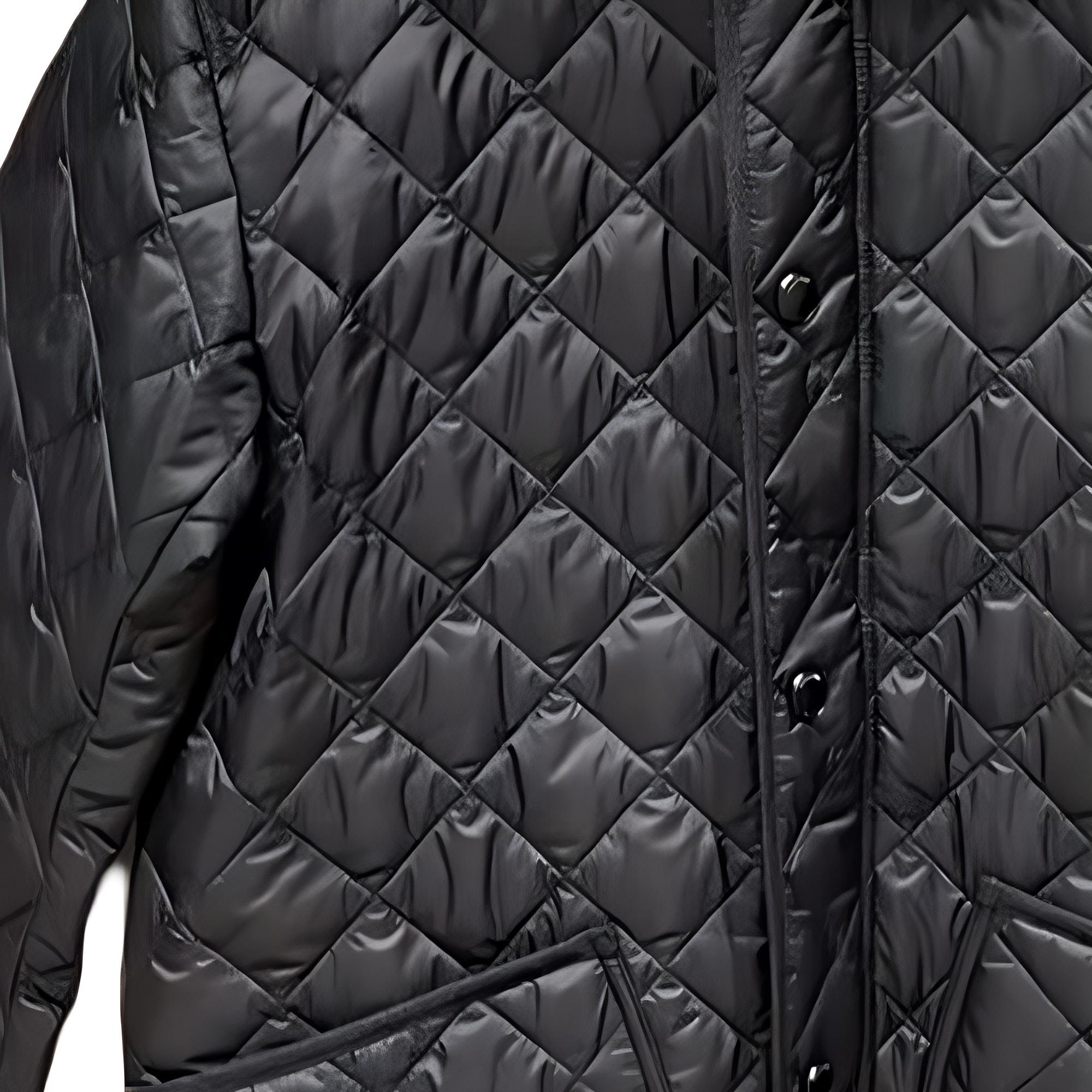 Details for Burberry FW24 Diamond Quilted Classic Check Cotton Jacket Black 80914621