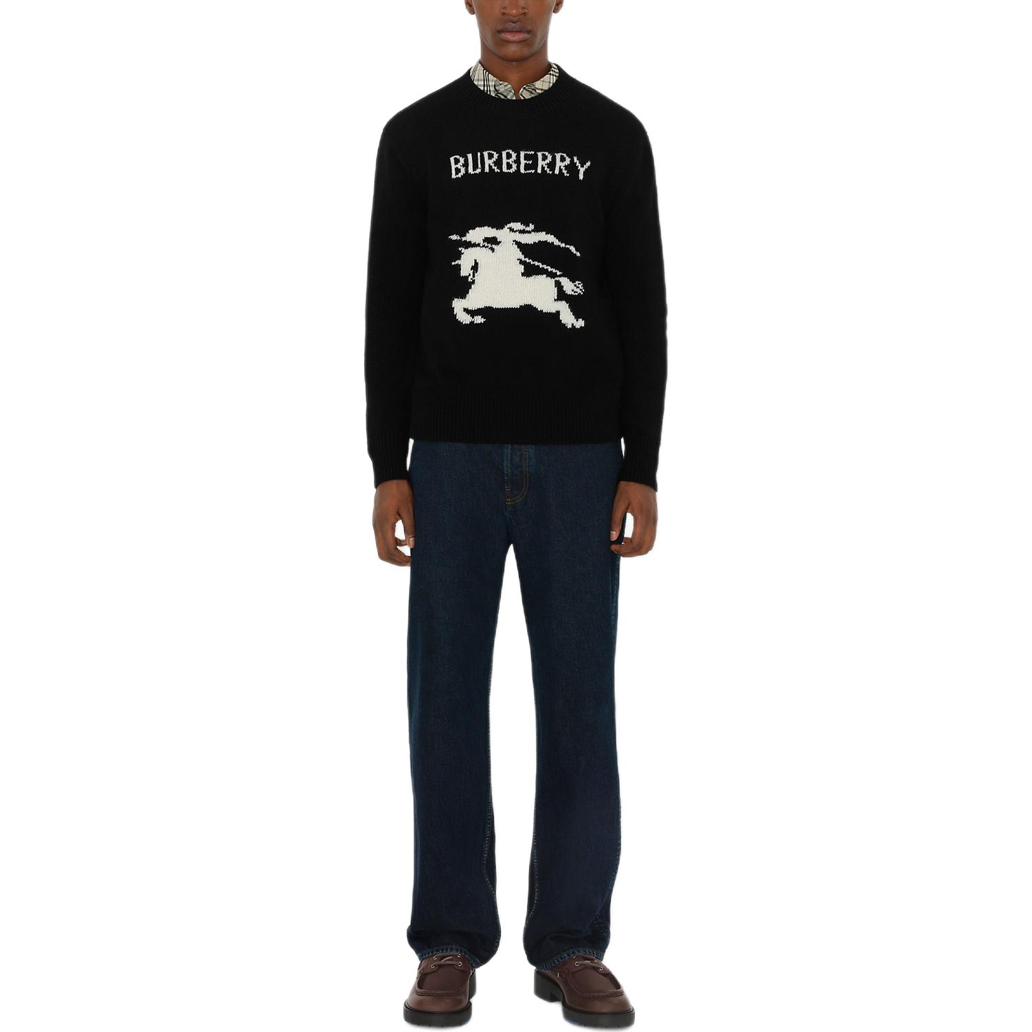 Burberry FW24 EKD Equestrian Logo Crewneck Sweater  Black 81019521 圖 3