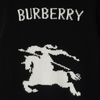 Burberry FW24 EKD Equestrian Logo Crewneck Sweater Black 81019521 Details for Burberry FW24 EKD Equestrian Logo Crewneck Sweater Black 81019521