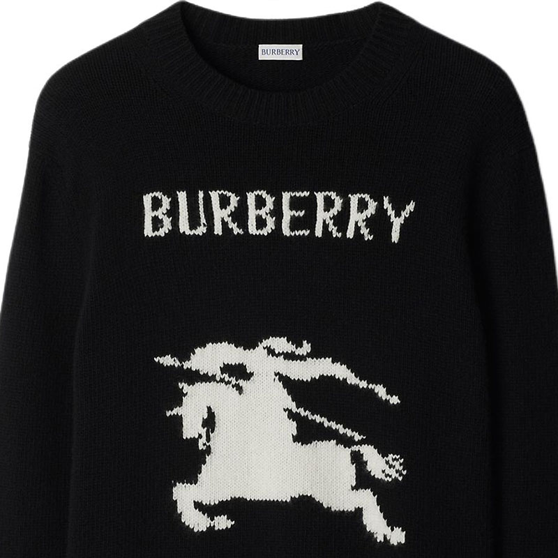 Burberry FW24 EKD Equestrian Logo Crewneck Sweater  Black 81019521 圖 7