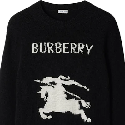 Burberry FW24 EKD Equestrian Logo Crewneck Sweater Black 81019521 Sizing Burberry FW24 EKD Equestrian Logo Crewneck Sweater Black 81019521
